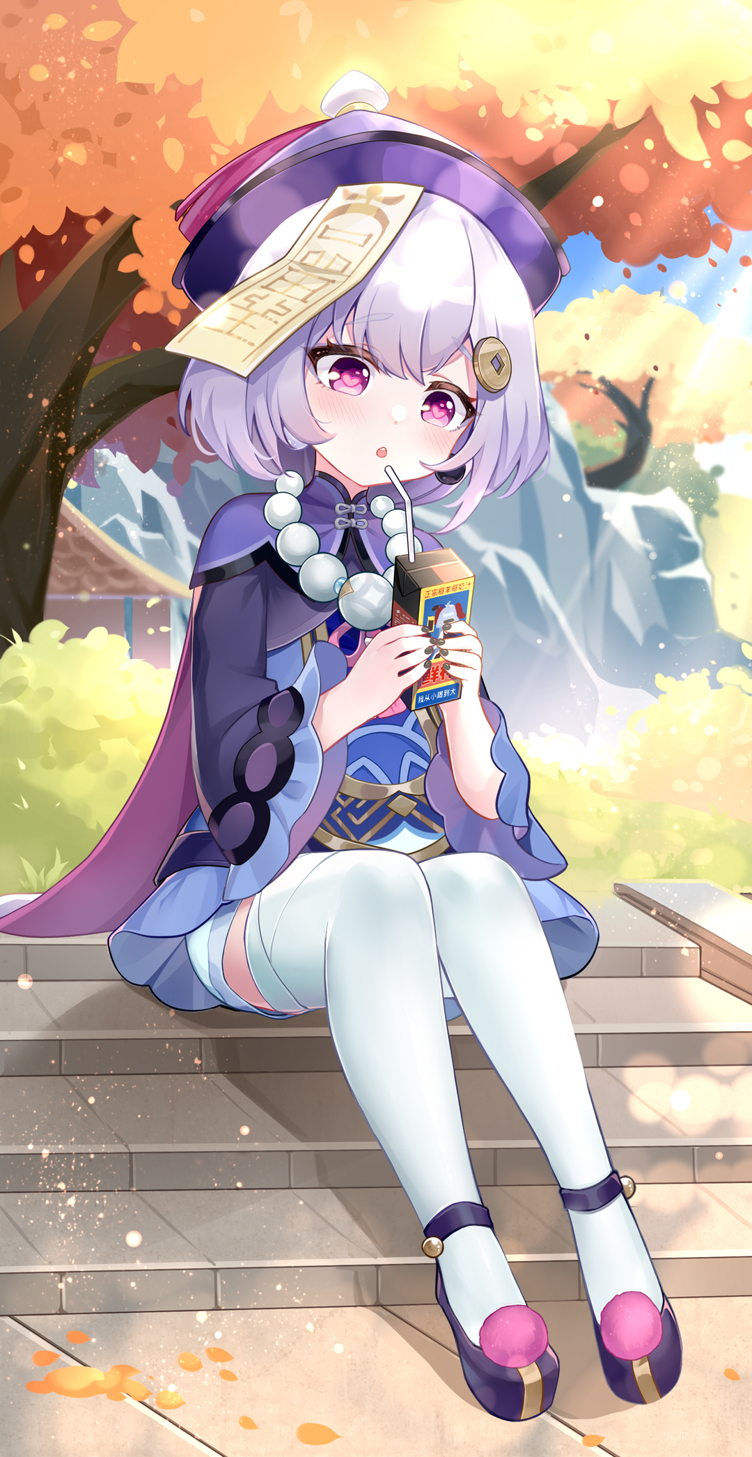 gou lianlian dogface genshin impact qiqi animal ears bandages